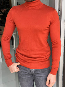 Carson Slim Fit Orange Turtleneck Sweater