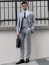Load image into Gallery viewer, Louis Slim Fit Self Patterned Gray Suit
