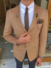Load image into Gallery viewer, Kyle Slim Fit Special Edition Beige Woolen Blazer only
