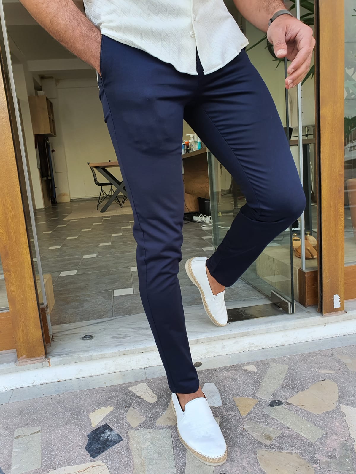 Harold Slim Fit Special Edition Navy Cotton Pants – MCR TAILOR