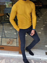 Load image into Gallery viewer, Henry Slim Fit Yellow Turtleneck
