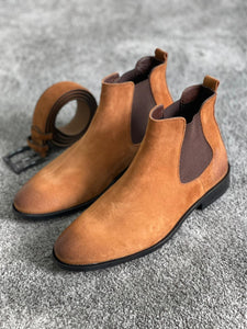 Efe Injected Leather Suede Tan Boots