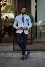 Load image into Gallery viewer, Phil Slim Fit Mono Collared Blue Blazer
