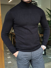 Load image into Gallery viewer, Henry Slim Fit Black Turtleneck
