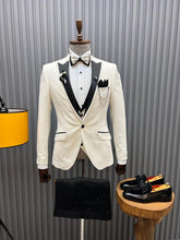 Load image into Gallery viewer, Noah Slim Fit Piti Checkered White Tuxedo
