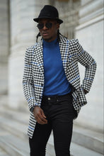 Load image into Gallery viewer, Thread Slim Fit Checkered Cachet Grey Coat
