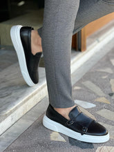 Load image into Gallery viewer, Karl Double Buckled Eva Sole Black Casual Shoes
