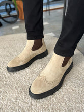 Load image into Gallery viewer, Trent Eva Sole Suede Leather Beige Chelsea Boots
