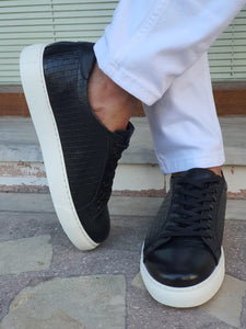 Lucas Sardinelli Eva Sole Black Leather Sneakers