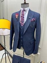 Load image into Gallery viewer, Jones Slim Fit Blue Striped Suit
