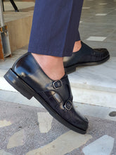 Load image into Gallery viewer, Logan Sardinelli Special Edition Double Buckled Crocodile Leather Navy Shoes
