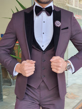 Load image into Gallery viewer, Ed Slim Fit Dovetail Claret Red Tuxedo
