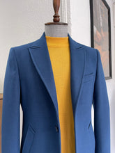 Load image into Gallery viewer, Brett Slim Fit Woolen Indigo Winter Coat
