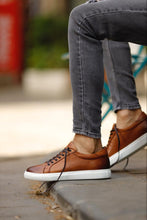 Load image into Gallery viewer, Luke Eva Sole Lace Detailed Brown Sneakers
