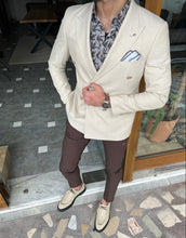 Load image into Gallery viewer, Lars Slim Fit Double Breasted Beige Blazer Only
