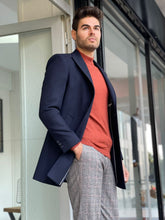 Load image into Gallery viewer, Chad Slim Fit Navy Woolen Coat
