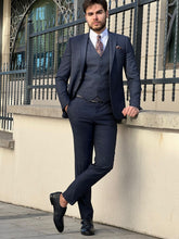 Load image into Gallery viewer, Fred Slim Fit High Quality Woolen Navy Suit
