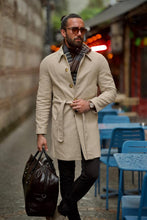 Load image into Gallery viewer, Evan Slim Fit Beige Judge Collared Cachet Coat
