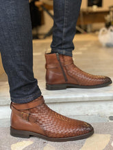 Load image into Gallery viewer, Riley Special Edition Straw and Buckle Detailed Camel Boots

