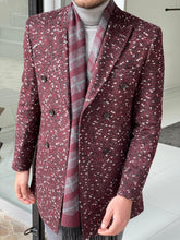Load image into Gallery viewer, James Slim Fit Special Edition Double Breasted Claret Red Woolen Coat
