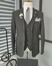 Load image into Gallery viewer, Riley Slim Fit Black Striped Suit
