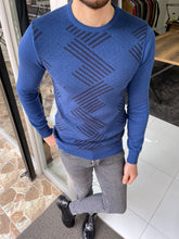 Load image into Gallery viewer, Carson Slim Fit Sax Patterned Sweater
