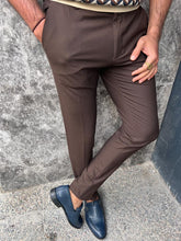 Load image into Gallery viewer, Noah Slim Fit Brown Trousers

