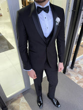 Load image into Gallery viewer, Luxe Slim Fit Black Wool Tuxedo (Groom Collection)
