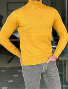 Nate Slim Fit Yellow Turtleneck