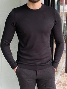 Carson Slim Fit Black Sweater