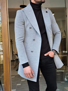 Mason Slim Fit Special Edition Double Breast Gray Woolen Coat ( Available in 4 Colors)