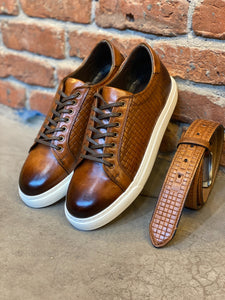 Morris Custom Made Brown Leather Sneakers