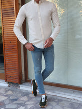 Load image into Gallery viewer, Lucas Slim Fit Beige Linen Shirt

