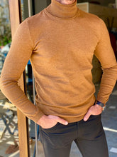 Load image into Gallery viewer, Grant Slim Fit Camel Turtleneck
