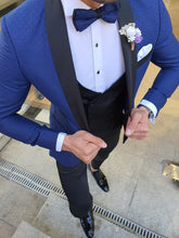 Load image into Gallery viewer, Groom Collection - Custom Made Shawl Collared Indigo Tuxedo
