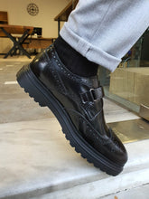 Load image into Gallery viewer, Kyle Slim Fit Special Edition Black Leather Shoes
