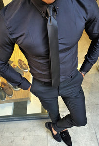 Verno Slim Fit Special Edition Black Shirt