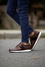 Load image into Gallery viewer, Leon Suede &amp; Leather Detailed Brown Sneakers
