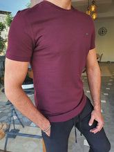 Load image into Gallery viewer, Max Slim fot Plum Crew Neck Tees
