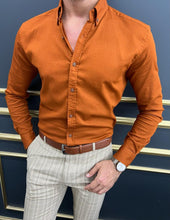Load image into Gallery viewer, Luke Slim Fit Camel Cotton Shirt
