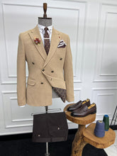 Load image into Gallery viewer, Howard Slim Fit Special Design Double Breasted Beige Jacket
