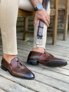 Morris Brown Leather Tasseled Shoes