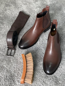 Efe Injected Leather Brown Boots