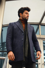 Load image into Gallery viewer, New Collection Navy Wool Winter Coat
