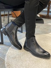 Load image into Gallery viewer, Grant Genuine Leather Rubber Sole Black Chelsea Boots
