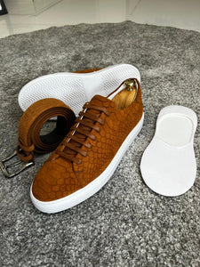 Madison Special Edition Rubber Sole Suede Leather Tan Sneakers