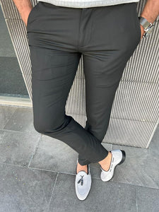 Benson Slim Fit Black Trousers