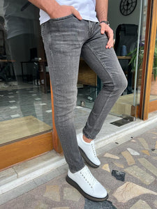 Morrison Slim Fit Black Ripped Detailed Jeans