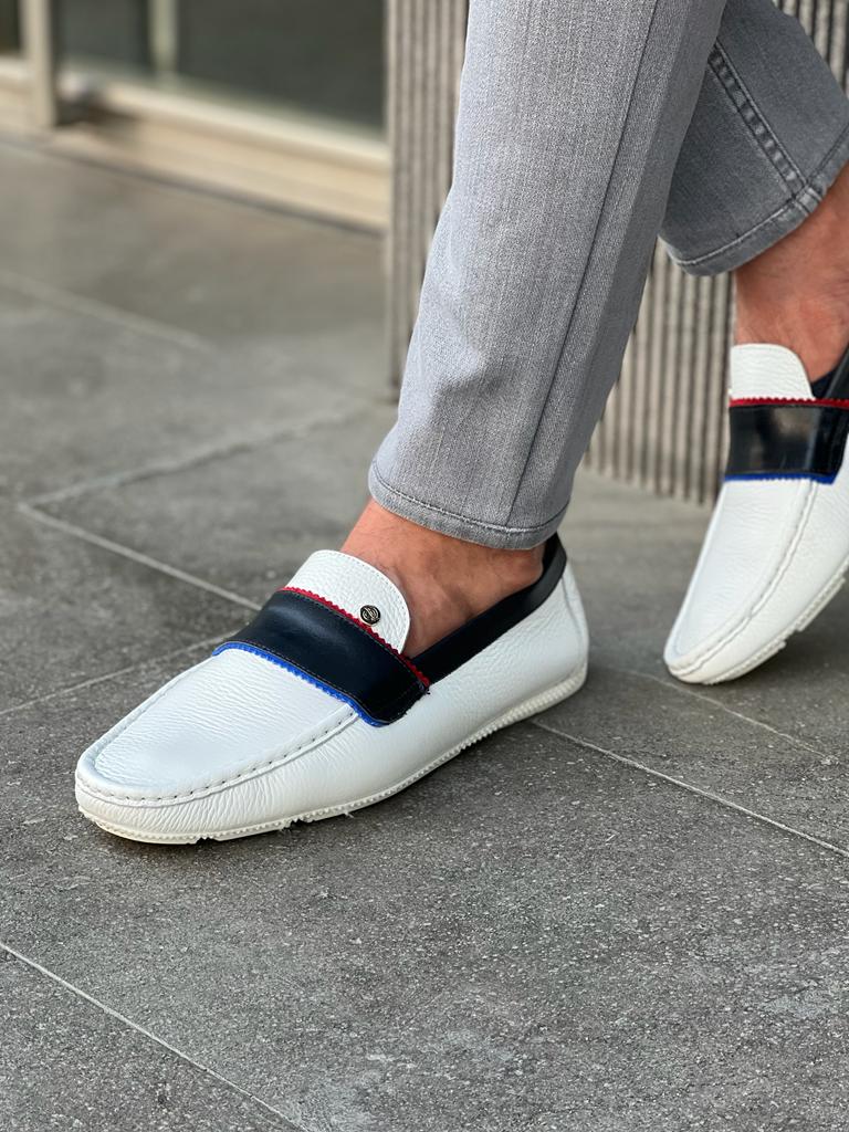 Benson Stripe Detailed Roc White Shoes