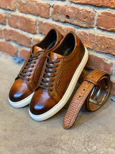 Morris Custom Made Brown Leather Sneakers